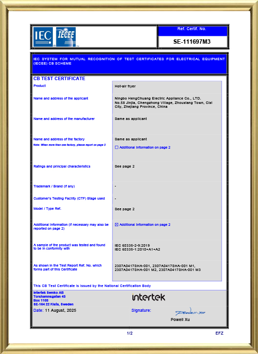 Ningbo Hengchuang Electric Appliance Co., Ltd.